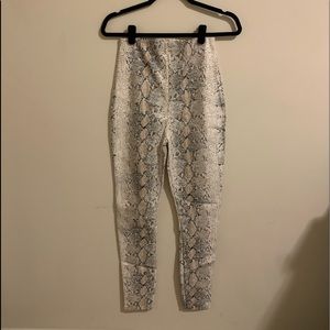 Snake skin leather pants